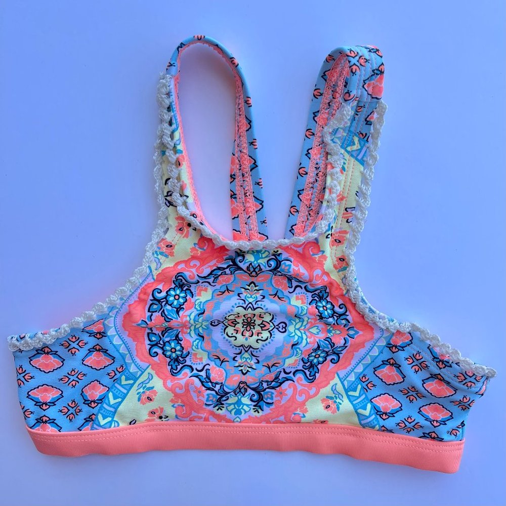 Justice girls size 7 swim top, swimwear, bikini top